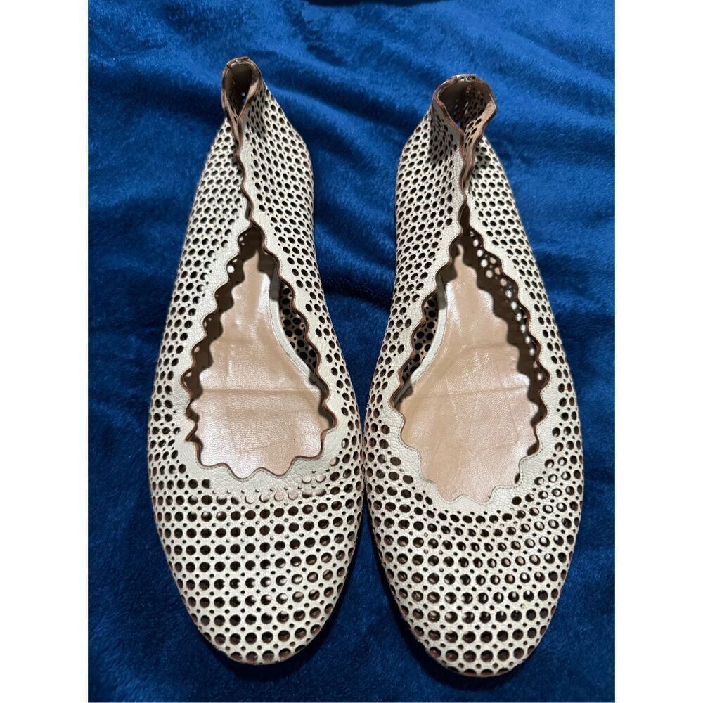 Chloe scalloped perforated ballet flats 41